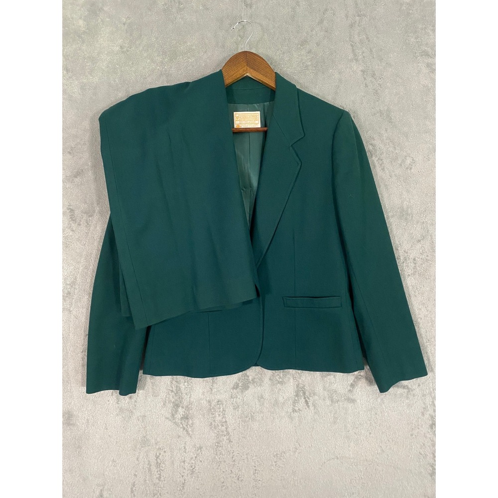 Pendleton Skirt Suit Women Size 10/8 Green Wool Blazer Midi Skirt Vintage‎ USA